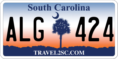 SC license plate ALG424