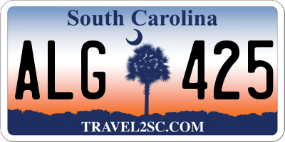 SC license plate ALG425