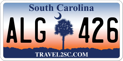 SC license plate ALG426