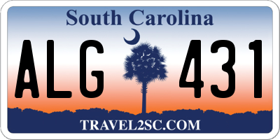 SC license plate ALG431