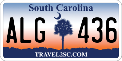 SC license plate ALG436