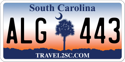 SC license plate ALG443