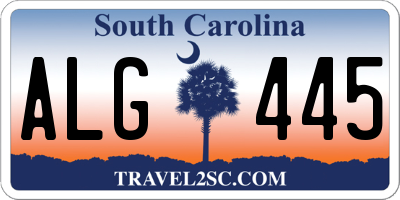 SC license plate ALG445