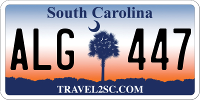 SC license plate ALG447
