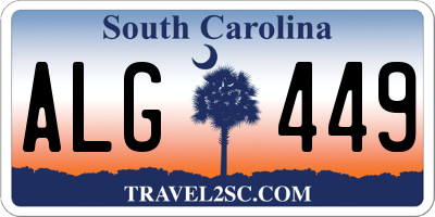 SC license plate ALG449