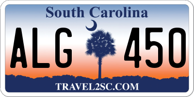 SC license plate ALG450