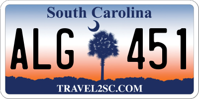 SC license plate ALG451