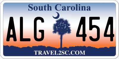 SC license plate ALG454