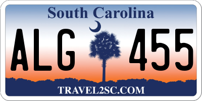 SC license plate ALG455