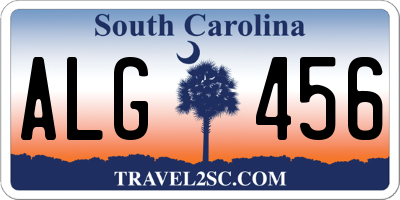 SC license plate ALG456