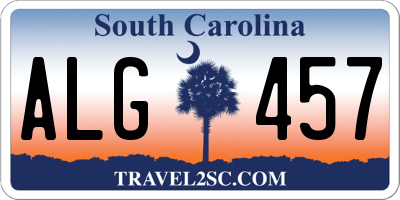 SC license plate ALG457