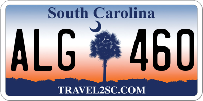 SC license plate ALG460