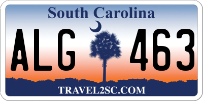 SC license plate ALG463
