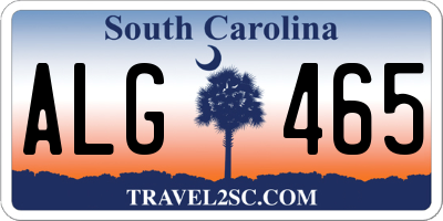 SC license plate ALG465