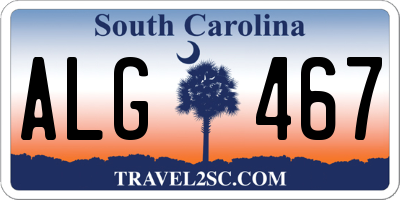 SC license plate ALG467