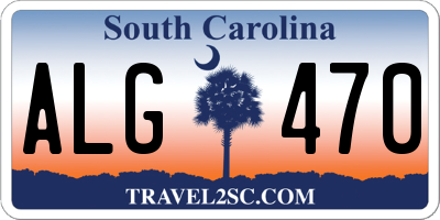 SC license plate ALG470