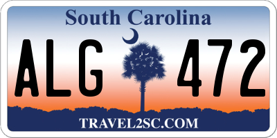SC license plate ALG472