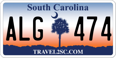 SC license plate ALG474