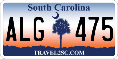 SC license plate ALG475