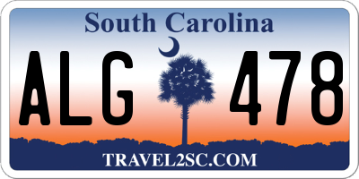 SC license plate ALG478