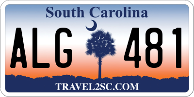 SC license plate ALG481