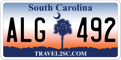 SC license plate ALG492