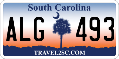SC license plate ALG493
