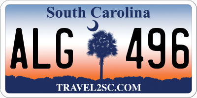 SC license plate ALG496