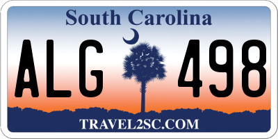 SC license plate ALG498