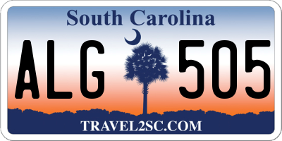 SC license plate ALG505