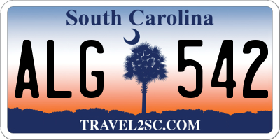 SC license plate ALG542