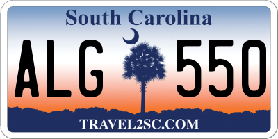 SC license plate ALG550