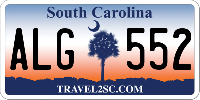 SC license plate ALG552