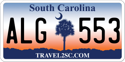 SC license plate ALG553