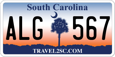 SC license plate ALG567