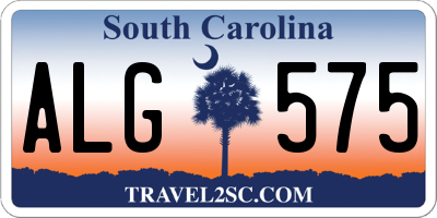 SC license plate ALG575