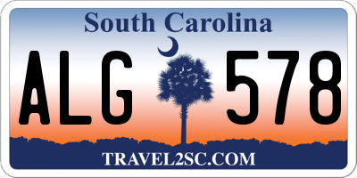SC license plate ALG578