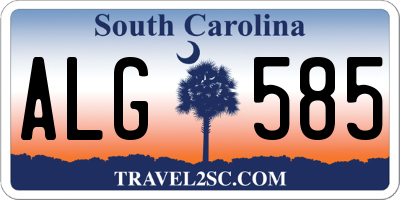 SC license plate ALG585