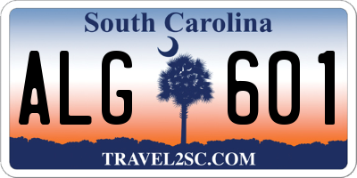 SC license plate ALG601