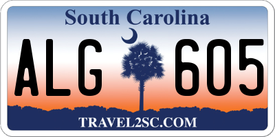 SC license plate ALG605