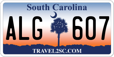 SC license plate ALG607