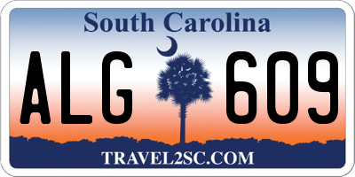 SC license plate ALG609