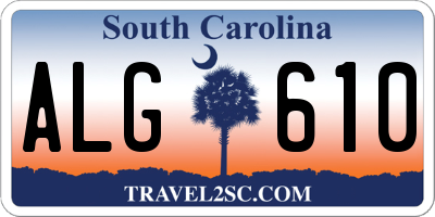 SC license plate ALG610
