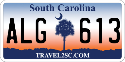 SC license plate ALG613