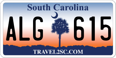 SC license plate ALG615