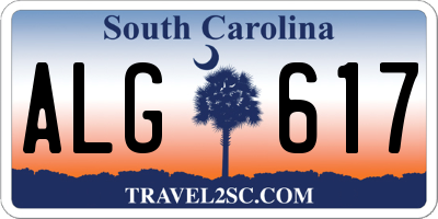 SC license plate ALG617