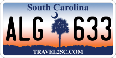 SC license plate ALG633