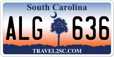 SC license plate ALG636