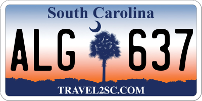 SC license plate ALG637