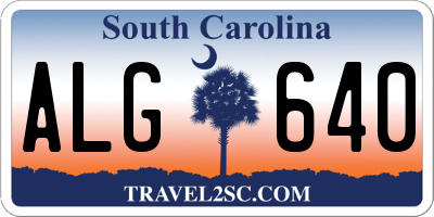 SC license plate ALG640